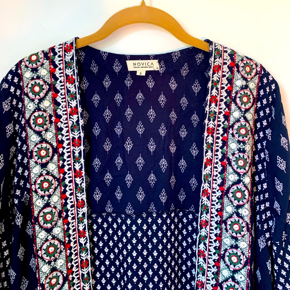Novica Patchwork Bohemian Summer Cardigan Jacket - Picture 3 of 10